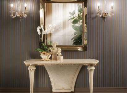 Möbel Stil Barock Konsolentisch Spiegel Holz Italienische Tische Gruppe 2tlg Set