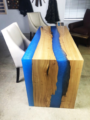 Esstisch Tisch Küchentisch Moderne Tische Wasserfall Fluss Epoxid Harz Möbel Neu