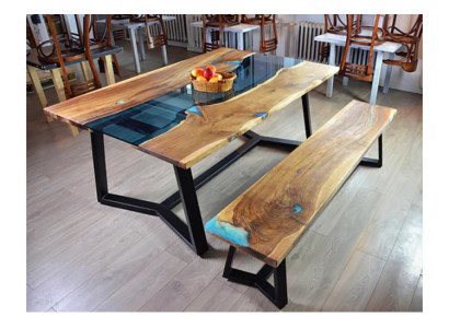 Design Tisch Bank Esstisch Küchentisch Wohnzimmer Tische Bänke Massiv 2tlg neu