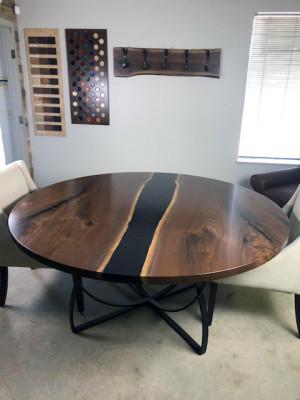 Tisch esstisch tische epoxid harz epoxy echtes holz massive design möbel 150x150