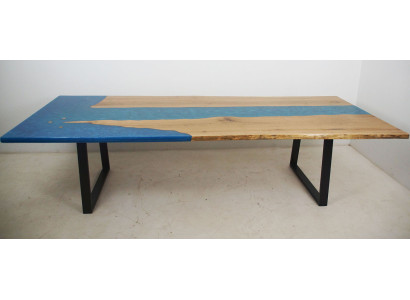 Esstisch River Table Echtes Holz Flusstisch Epoxidharz 260x100 Massive