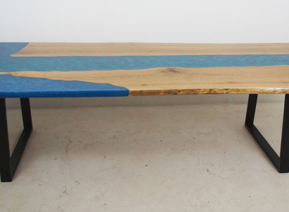 Esstisch River Table Echtes Holz Flusstisch Epoxidharz 260x100 Massive