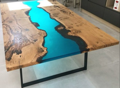 Fluss Tische Esstisch Design Tisch Moderne Möbel 220x100 Epoxid Harz Ozean Meer