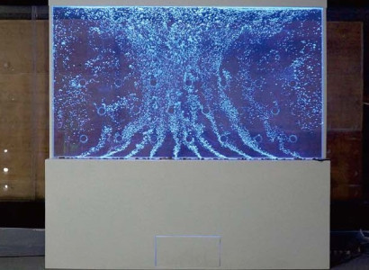 Wassersäulen Trennwand Designer Edelstahl Säulen Wände Led Wand