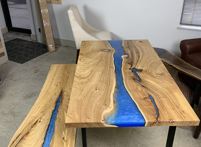 Design Tisch Bank Esstisch Küchentisch Wohnzimmer Tische Massiv 2tlg neu Bänke