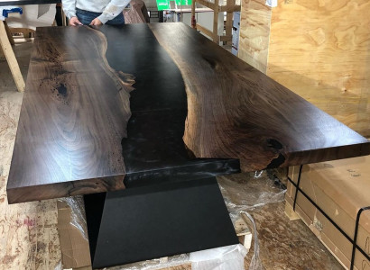 Epoxid Harz Esstisch Echtes Holz Massive Möbel Wasserfall Epoxy Tisch 220x100cm