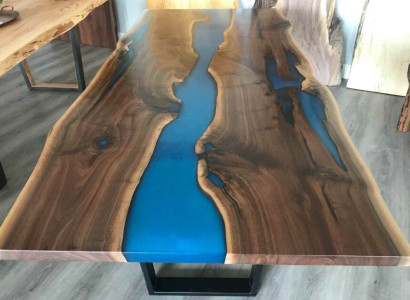 Fluss Tische Esstisch Design Tisch Moderne Meer Möbel 220x90 Epoxid Harz Ozean