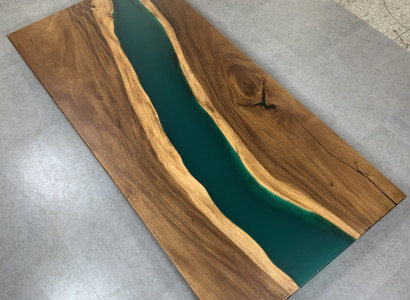 Konferenztisch Esstisch River Table Massiv 231x110 Epoxidharz Tische