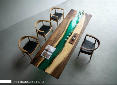 Luxus Tische Konferenztisch River Table Echtes Holz Flusstisch Massive