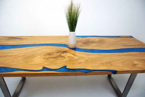 Tische Esstisch Design Tisch Moderne Meer Fluss Möbel 220x90 Epoxid Harz Ozean