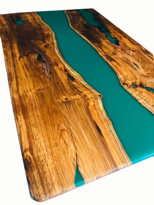 Esstisch Design Tisch Moderne Tische Meer Ozean Fluss Möbel 200x90 Epoxid Harz