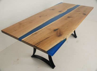 Epoxid harz esstisch echtes holz möbel wasserfall epoxy tisch giessharz massive