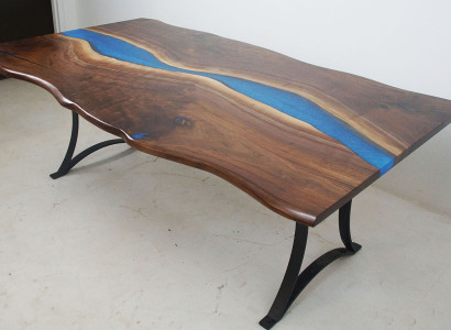 Esstisch River Table Echtes Holz Flusstisch 220x100 Massive Tische Epoxidharz