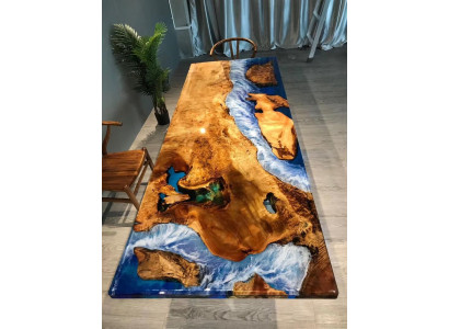 Esstisch Design Tisch Harz Moderne Tische Meer Fluss Möbel 220x90 Epoxid Ozean