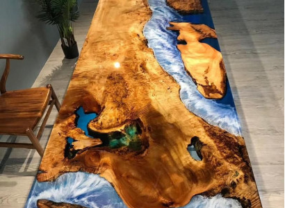 Esstisch Design Tisch Harz Moderne Tische Meer Fluss Möbel 220x90 Epoxid Ozean
