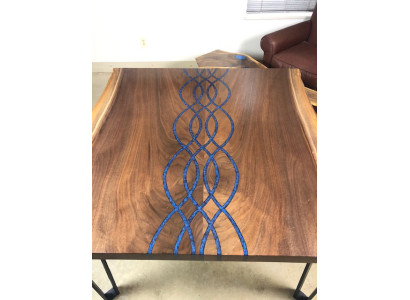 Fluss Tische Esstisch Design Tisch Moderne Meer Möbel 100x100 Epoxid Harz Ozean