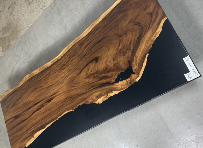 Esstisch Black Wasser River Echtes Holz Flusstisch 265x100 Tische