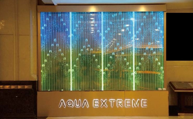 Trennwand Regal Schrank Wasserwand Säule Wände LED 90x300 Wasserwände Waterwall