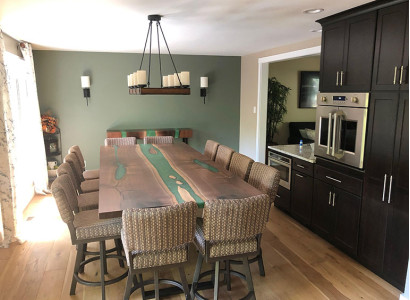 Esstisch River Table Massiv Tische 240x100 Flusstisch Epoxidharz Meer Waterfall