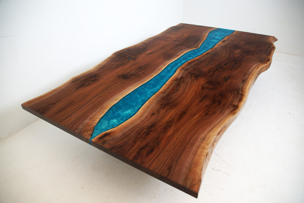 Flusstisch Esstisch River Table Massiv Deko Tische 240x100 Epoxidharz Meer