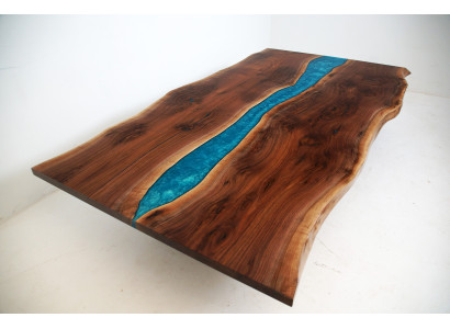 Flusstisch Esstisch River Table Massiv Deko Tische 240x100 Epoxidharz Meer