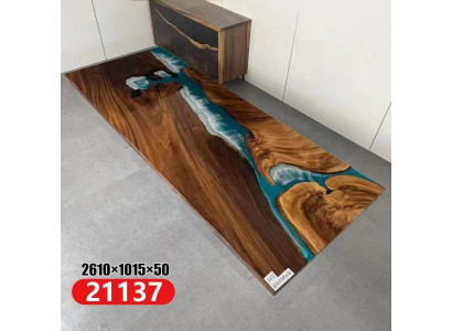 Epoxid Harz Fluss Tisch Echtes Massiv Holz Blau Wasser Tissche Epoxy