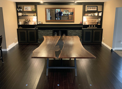 Flusstisch Esstisch River Table Massiv 240x100 Epoxidharz Meer Waterfall