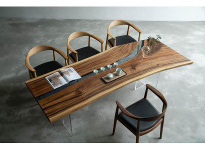 River Table Epoxidharz Couchtisch Massiv Tische 240x100 Flusstisch