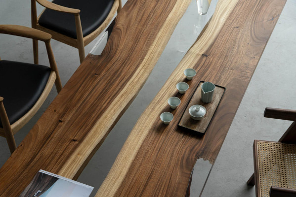 Esstisch River Table Echtes Holz Flusstisch 240x90 Massive Tische