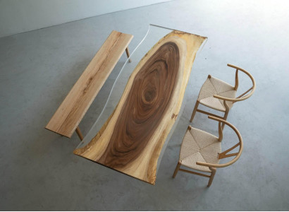 Esstisch Meer Wasser River Echtes Holz Flusstisch 220x90 Tische