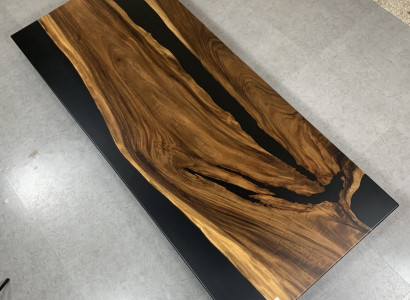 Esstisch Black River Table Echtes Holz 220x95 Tische Epoxidharz Neu