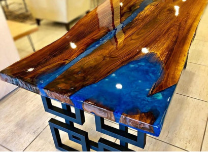 Couchtisch Blue River Table Echtes Holz Flusstisch 140x80 Tische