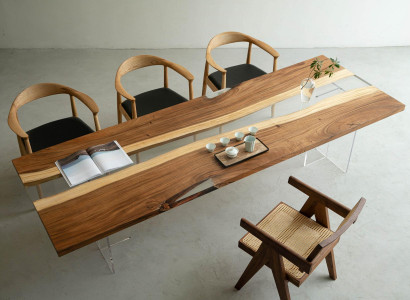 Esstisch River Table Massiv Tische 220x80 Flusstisch Meer Waterfall