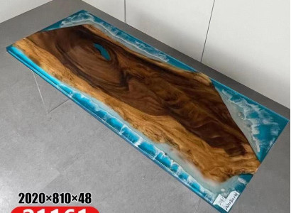 Flusstisch Esstisch River Table Massiv Tische 202x81 Epoxidharz Meer