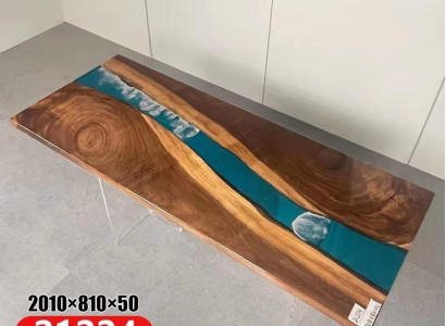 Epoxidharz Esstisch River Table Massiv 201x81 Flusstisch Neu Echtes Holz