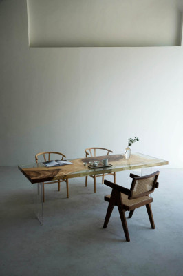 Luxus Design Tisch Epoxid Harz Tische Esstisch 200x80 Massiv Holzmöbel