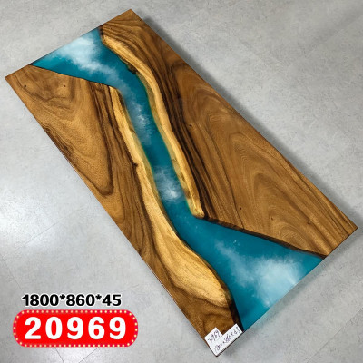 Luxus Tische Echtes Holz Epoxid Harz Fluss Tisch Schwarz Wasser Epoxy