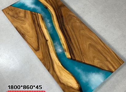 Luxus Tische Echtes Holz Epoxid Harz Fluss Tisch Schwarz Wasser Epoxy