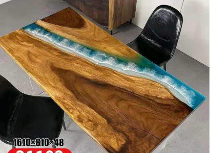 Tische Esstisch Design Tisch Moderne Meer Fluss Möbel 161x81 Epoxid