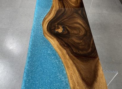 Epoxid harz esstisch echtes deko holz massive möbel wasserfall epoxy tisch