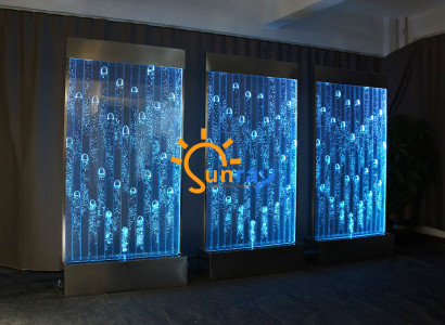 Wandpaneel mit Wasserblasen LED Neu Wasserwand Designer Wasser Wand Beleuchtete