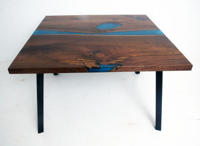 Couchtisch River Table Echtes Holz Flusstisch Massiv Dekorative Epoxidharz