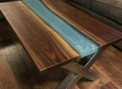 Couchtisch River Table Epoxidharz Massiv Tische 120x60 Flusstisch