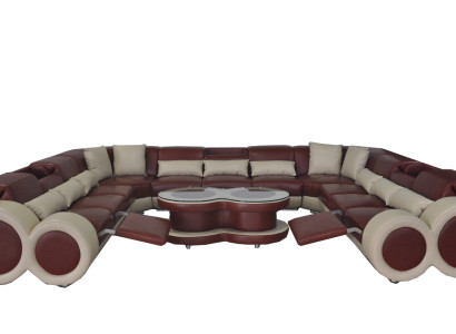 Ledersofa Couch Wohnlandschaft Garnitur Design Modern Ecke Sofa