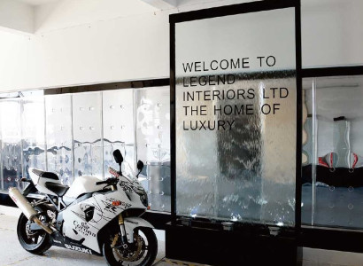 Trennwand Wasserwand Säule Wände LED 100x300 cm Wasserwände