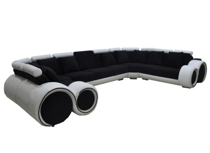 Ecke Leder Modern XXL Couch Wohnlandschaft Ledersofa Sofa U-form A1163 mit USB