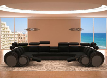 Designer XXL Wohnlandschaft Sofa Couch Polster Garnitur Ecksofa Textil Stoff Neu