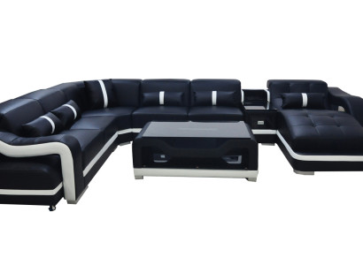 Eck Sofa Couch Polster Ecke Garnitur Leder Couchen Wohnlandschaft U Form Sofas