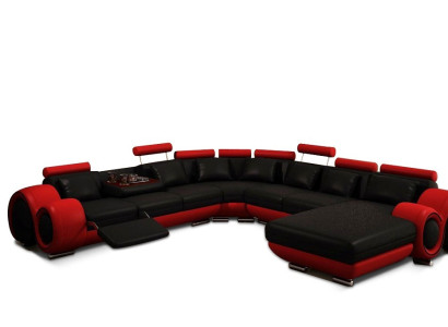 Ledersofa Couch Wohnlandschaft Ecksofa Eck Garnitur Design Modern Sofa A1163B