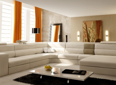 Ledersofa Couch Wohnlandschaft Ecksofa Eck Garnitur Design Modern Sofa Neu B2006